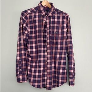 Vineyard Vines Men's Checkered Shirt - Navy and Red